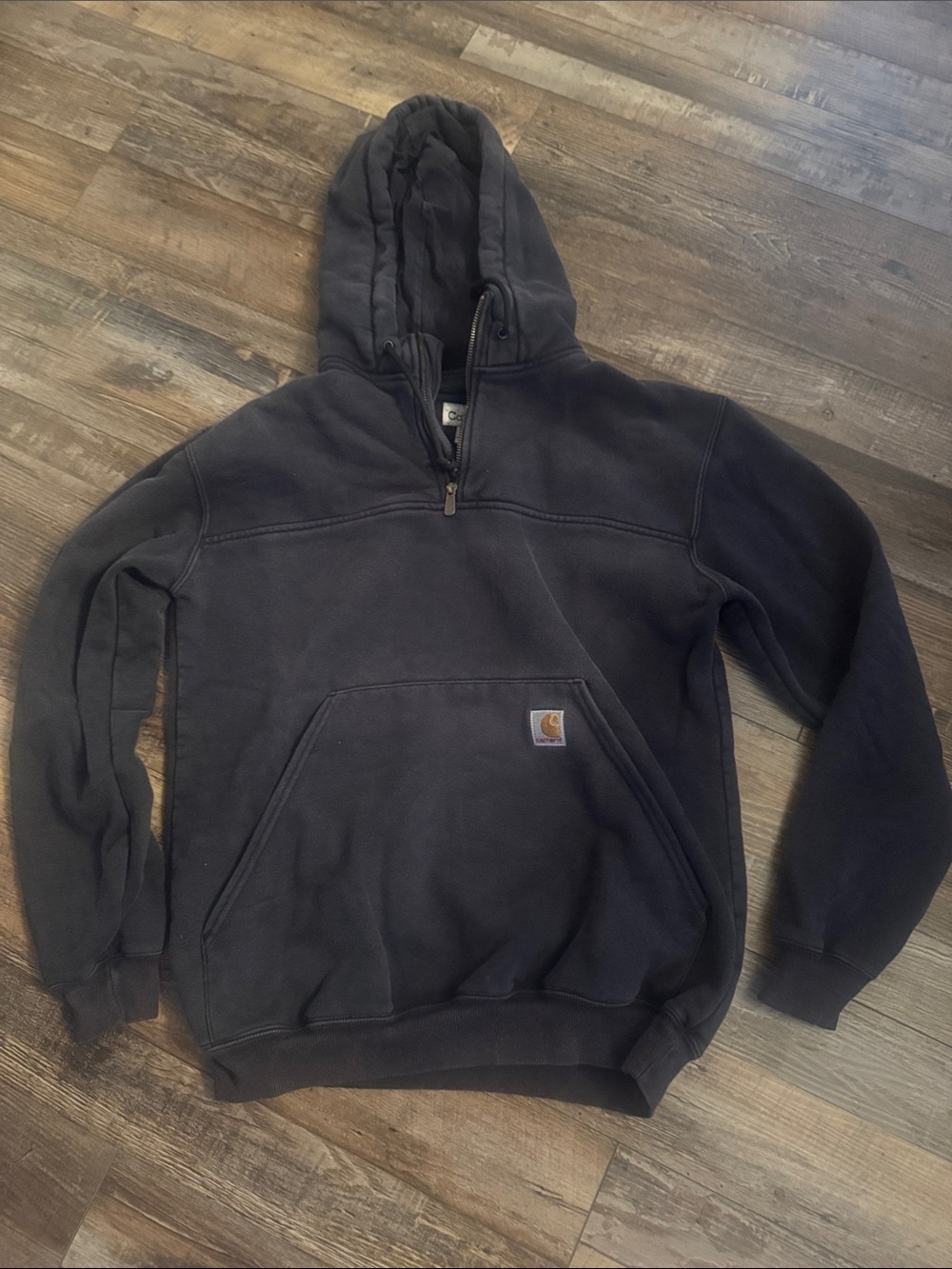 Carhartt Men's Black Zip-Front Hooded Sweatshirt